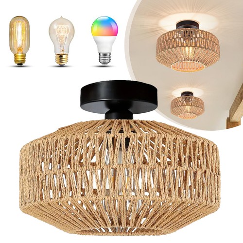 Vintage rattan lampe - lampe, boho