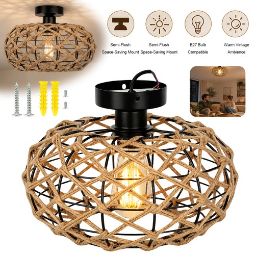 Deckenleuchte boho rattan - deckenleuchte,